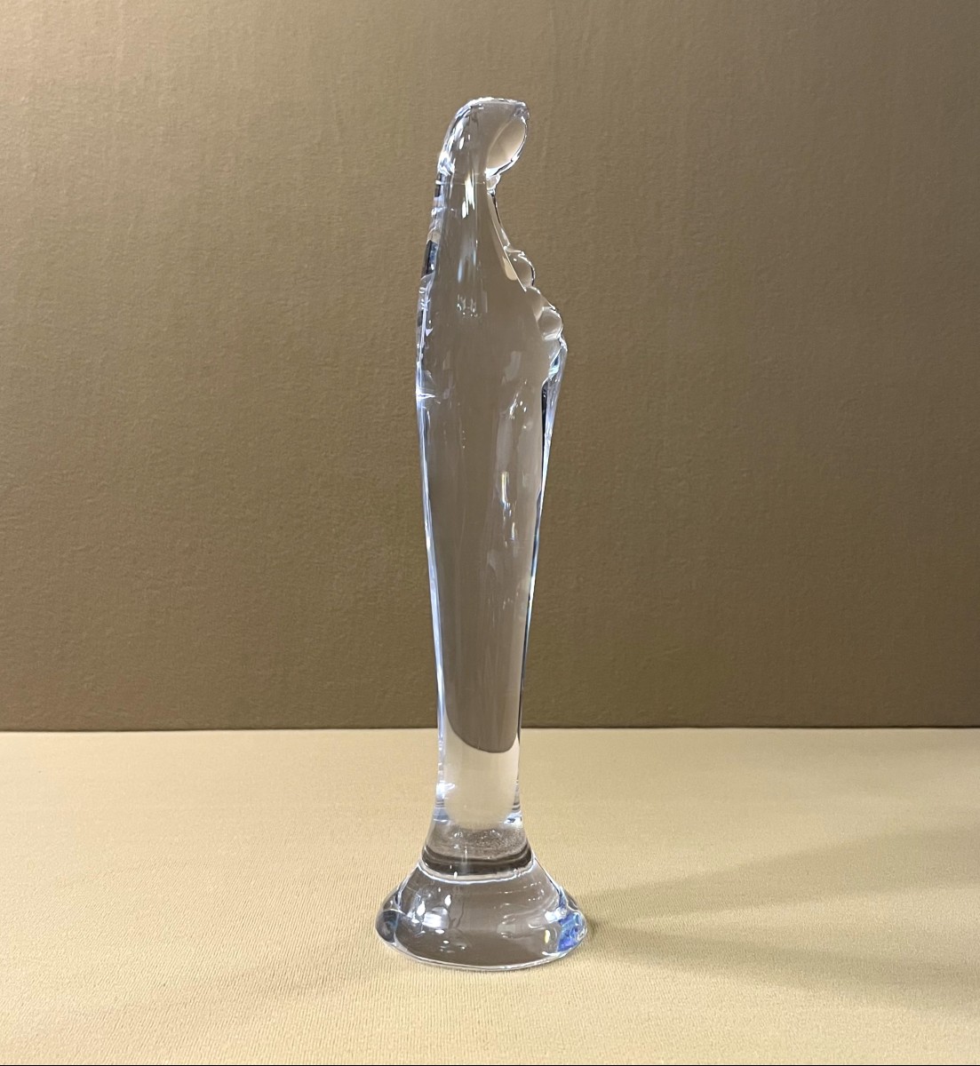 sculpture / statue de la Vierge à l'enfant en cristal signé DAUM France-photo-4