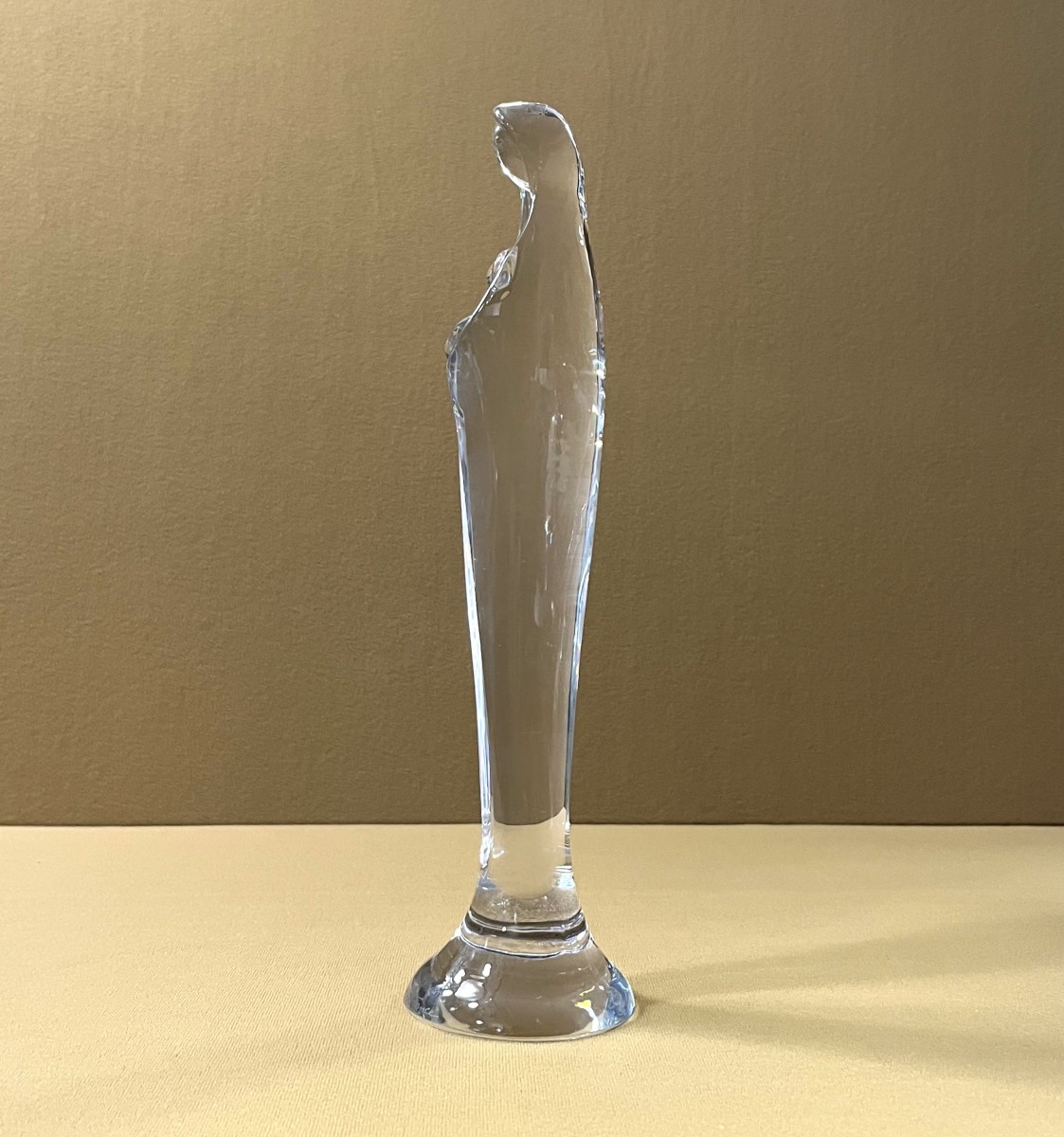 sculpture / statue de la Vierge à l'enfant en cristal signé DAUM France-photo-1