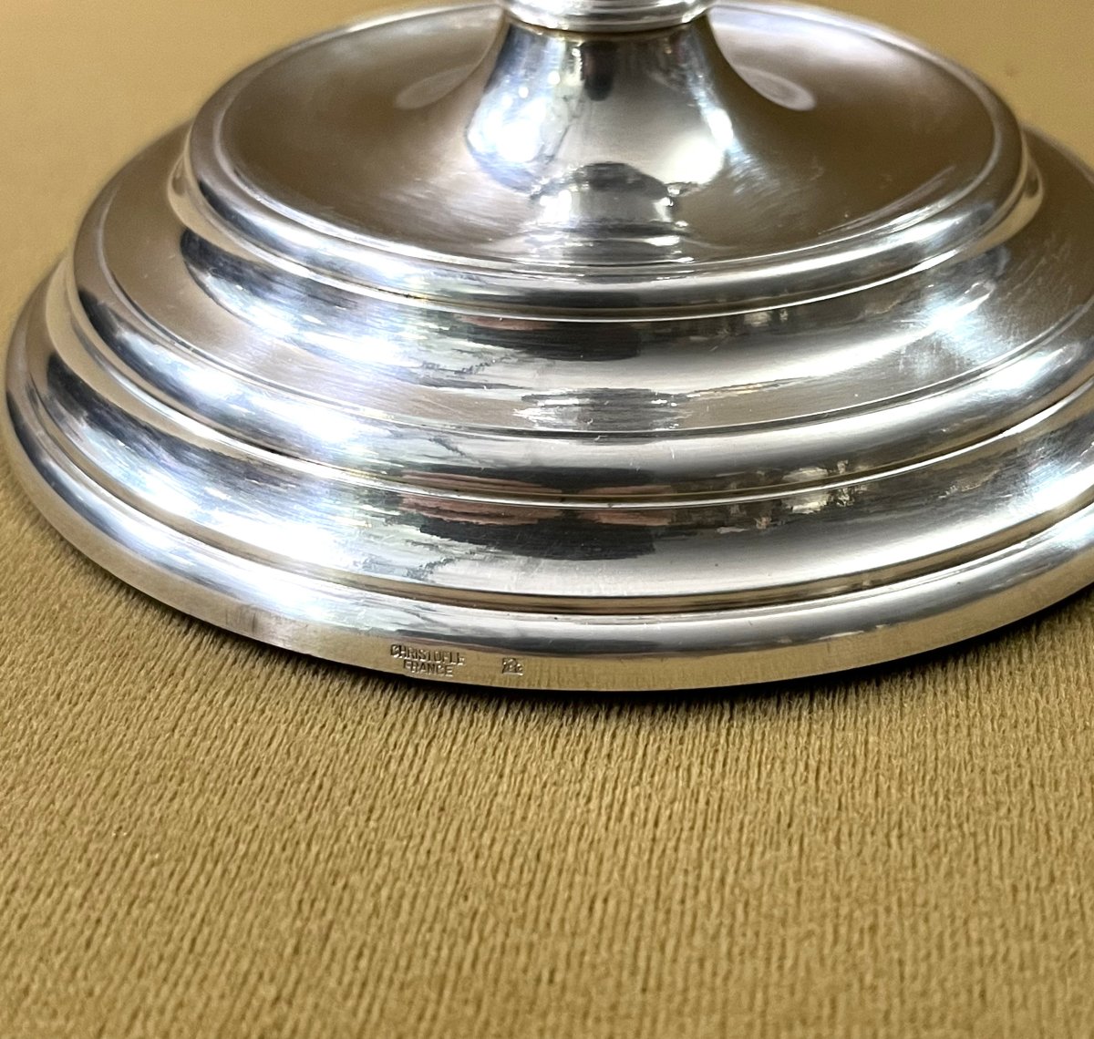 Christofle Silver-plated Metal Candlestick/torch, Albi Model -photo-3