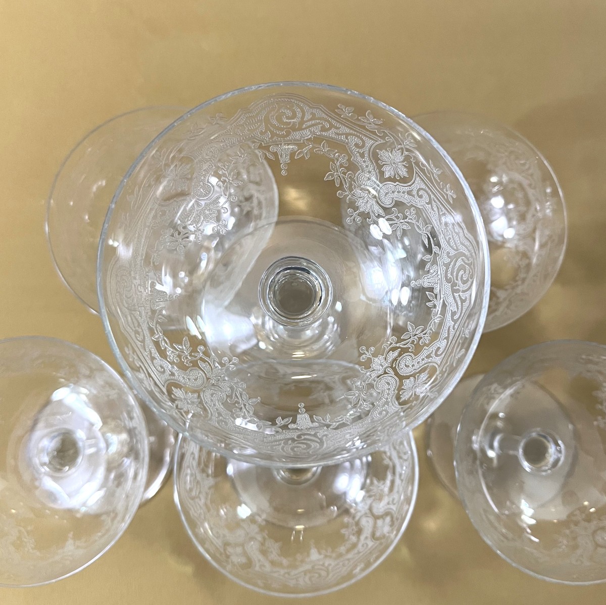 BACCARAT - 6 coupes à champagnes en cristal estampillé, modèle MEDICIS-photo-4