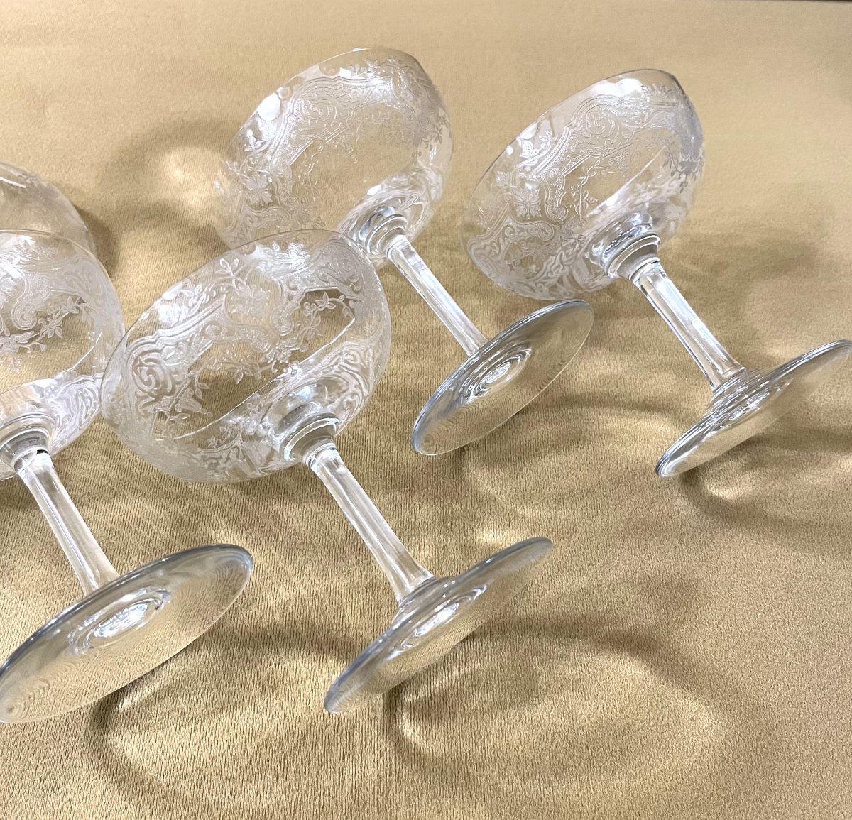 BACCARAT - 6 coupes à champagnes en cristal estampillé, modèle MEDICIS-photo-1