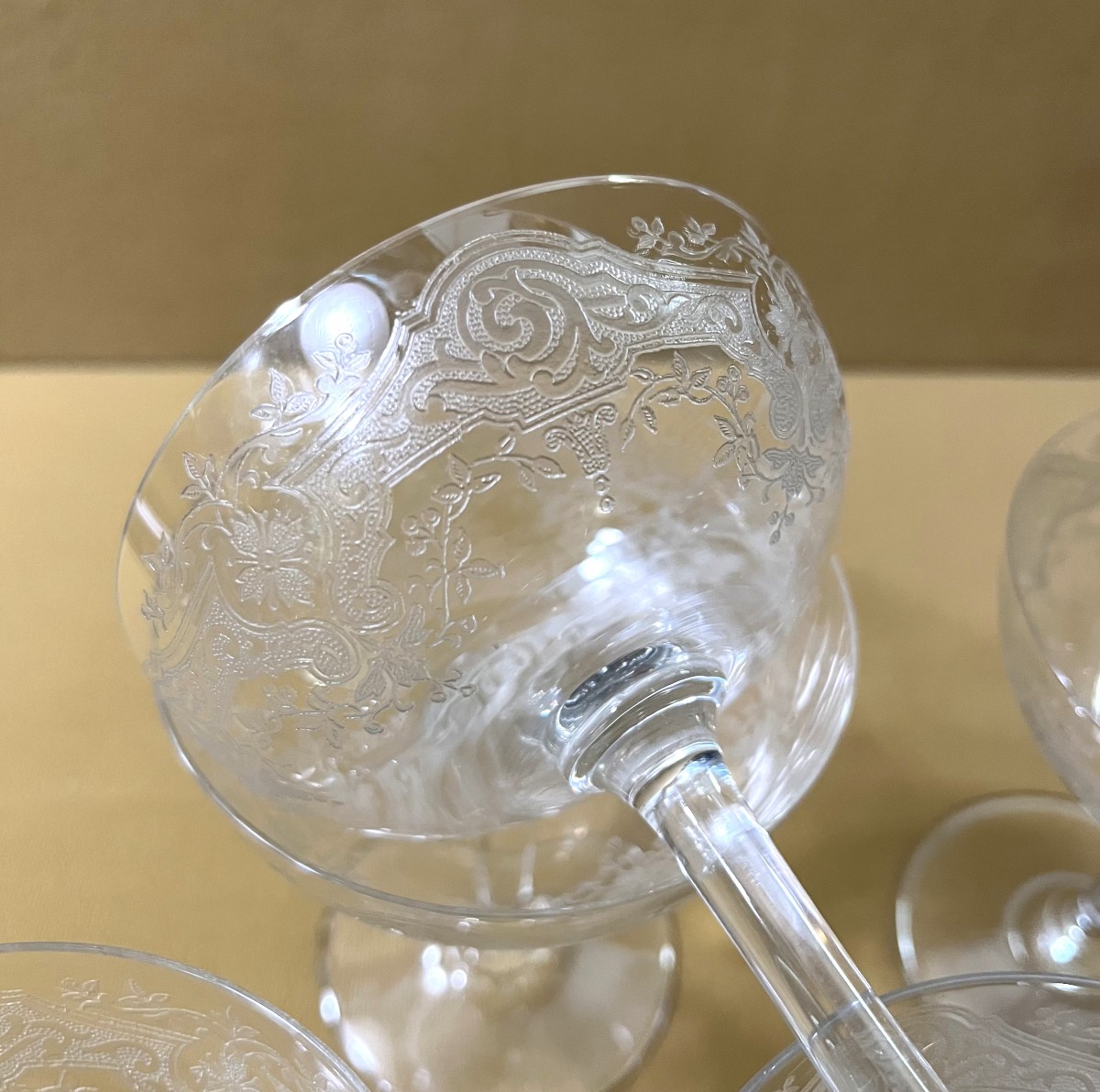 BACCARAT - 6 coupes à champagnes en cristal estampillé, modèle MEDICIS-photo-2