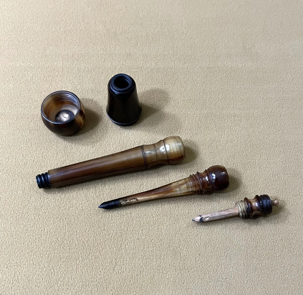 Antique "baradelle" Or Travel Writing Set Made Of Horn, Late 18th Century-photo-4