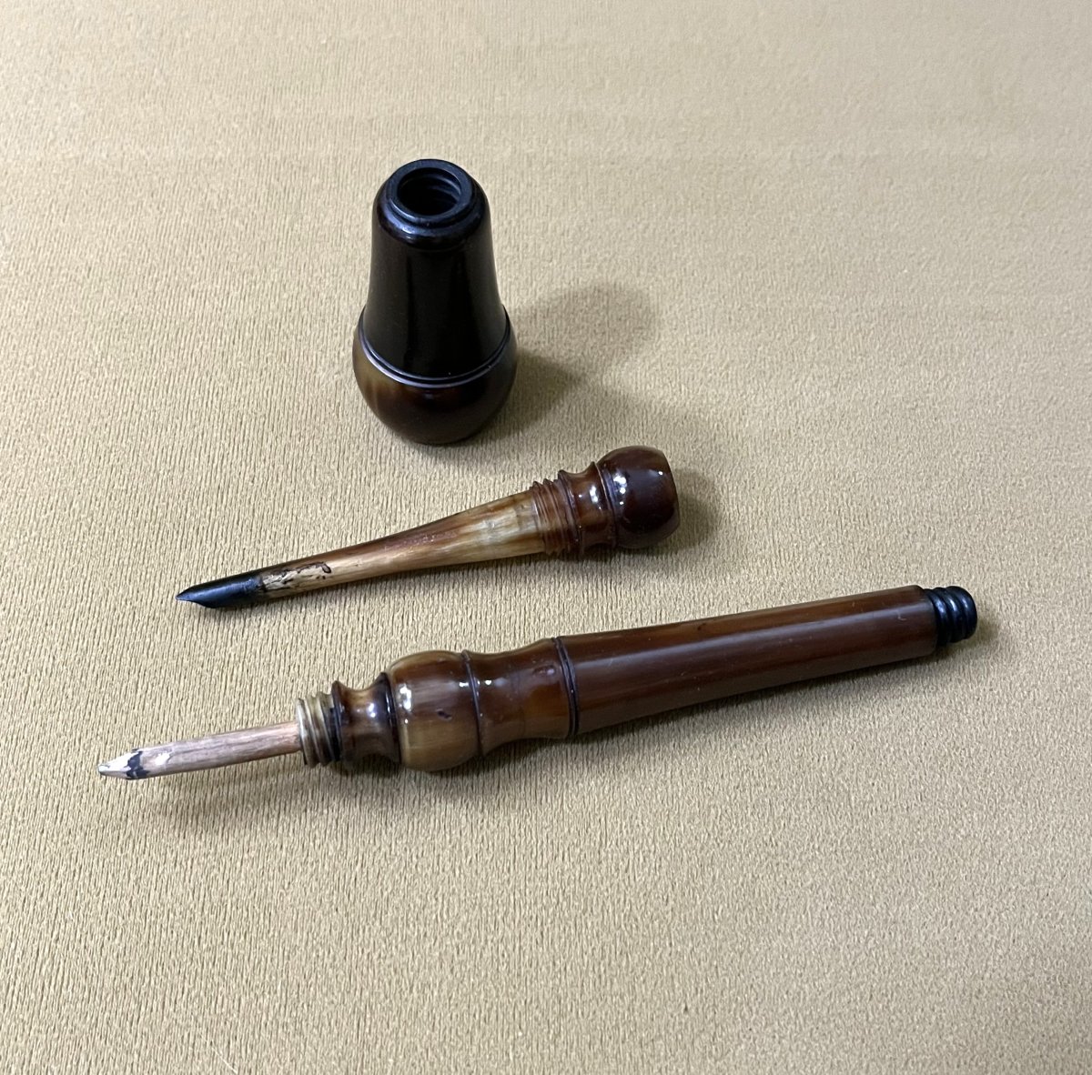 Antique "baradelle" Or Travel Writing Set Made Of Horn, Late 18th Century-photo-3