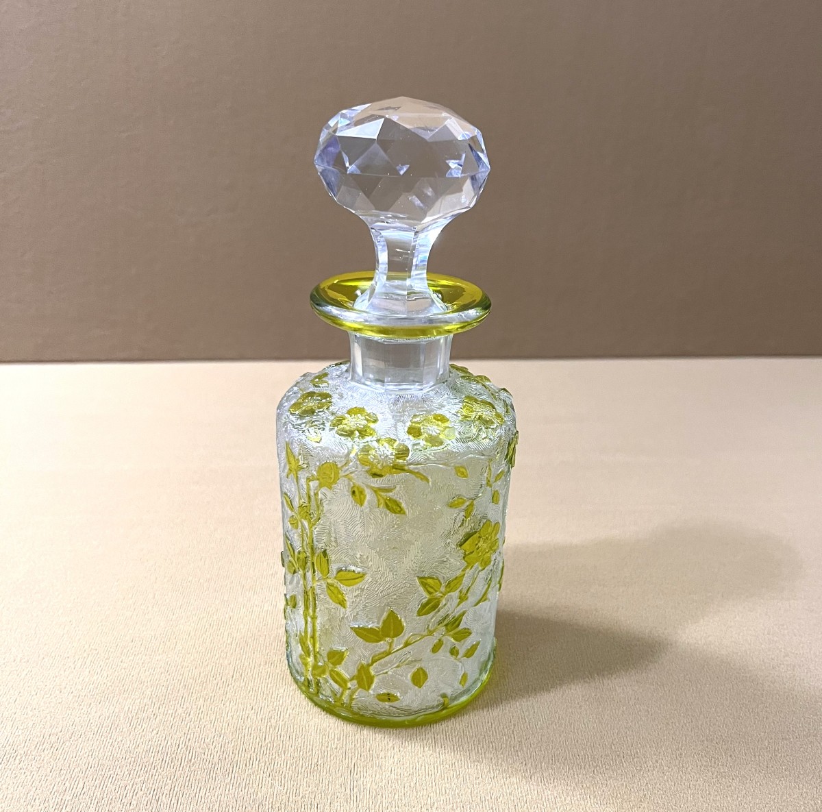 Baccarat - Antique Acid-etched Crystal Perfume Bottle, Eglantier Model