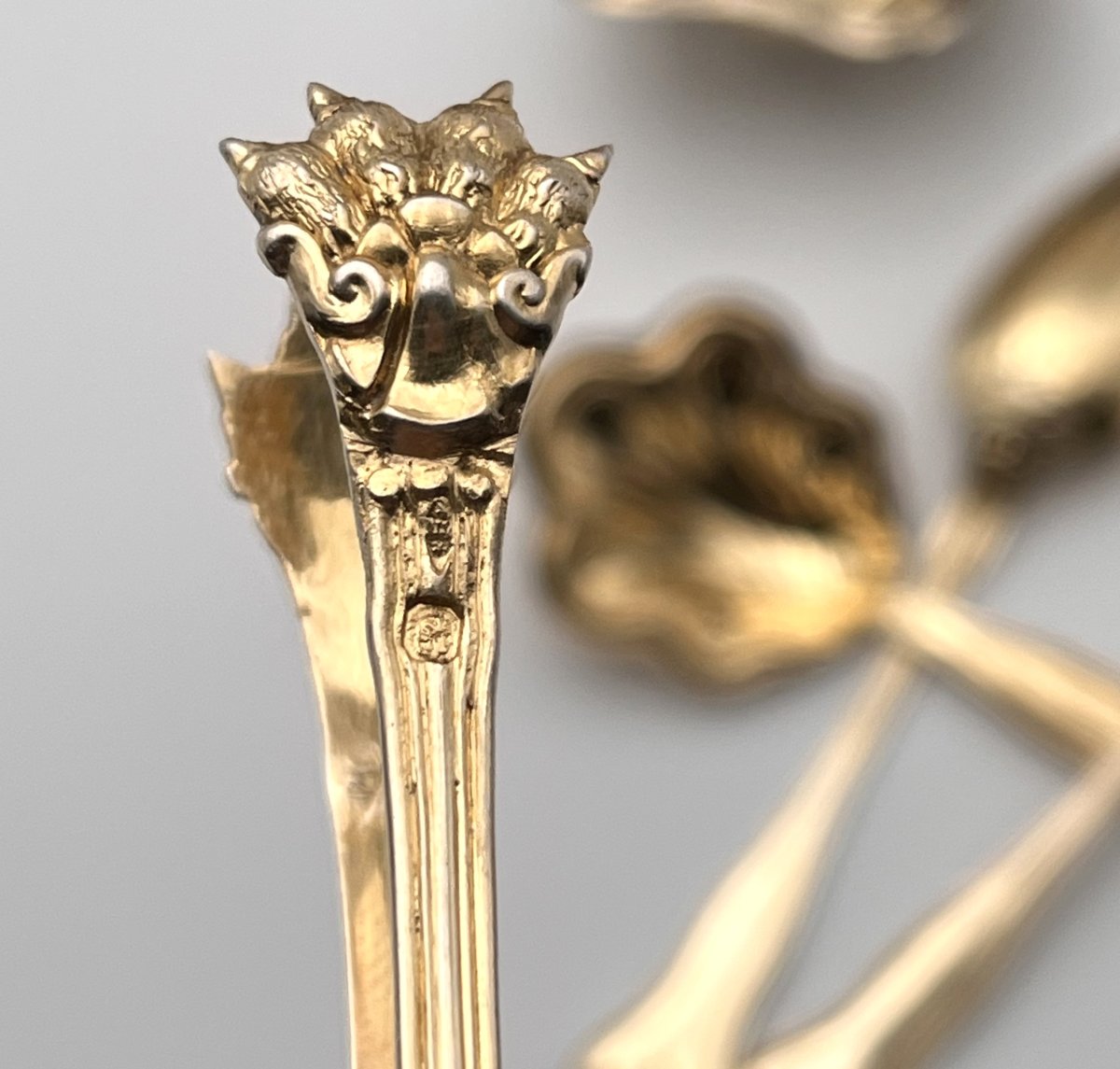 ancien service à thé en argent massif vermeil poinçonné MINERVE, époque XIXème-photo-5