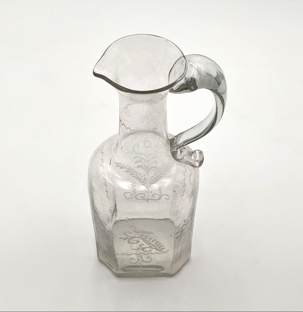 ancienne verseuse / pichet en verre soufflé de Flühli (Suisse), fin XVIII - début XIXème-photo-2