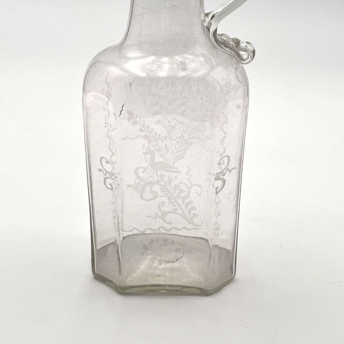 ancienne verseuse / pichet en verre soufflé de Flühli (Suisse), fin XVIII - début XIXème-photo-3