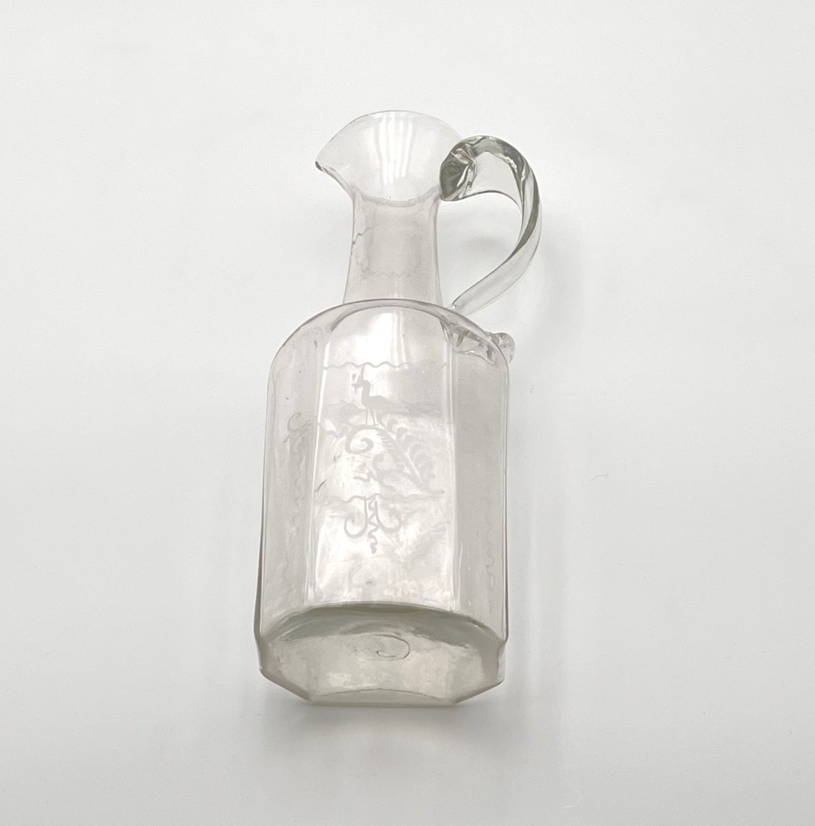 ancienne verseuse / pichet en verre soufflé de Flühli (Suisse), fin XVIII - début XIXème-photo-4