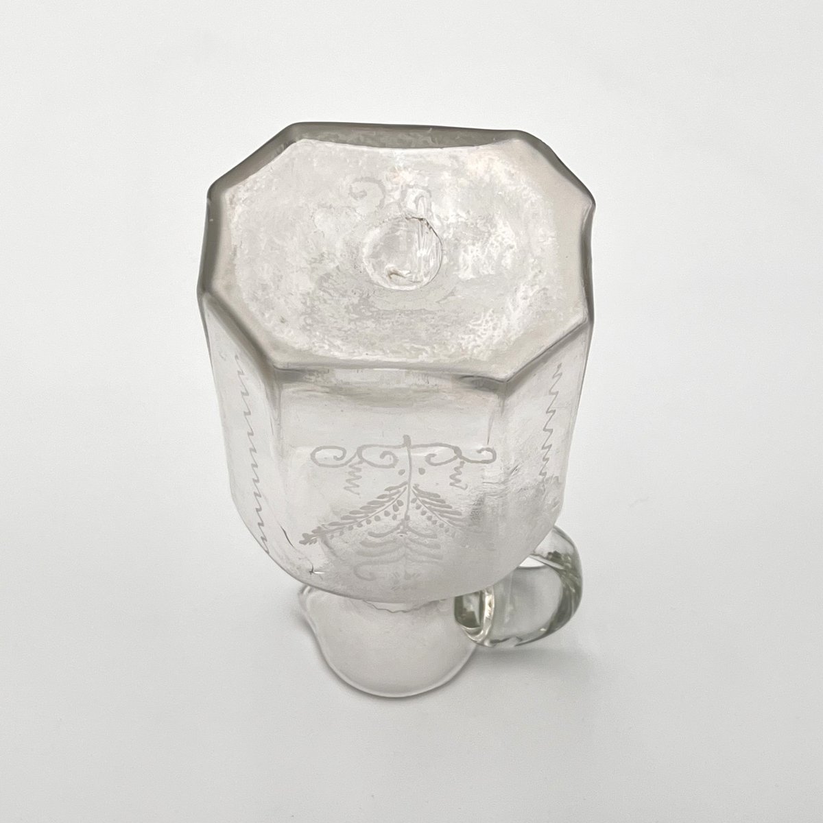 ancienne verseuse / pichet en verre soufflé de Flühli (Suisse), fin XVIII - début XIXème-photo-6