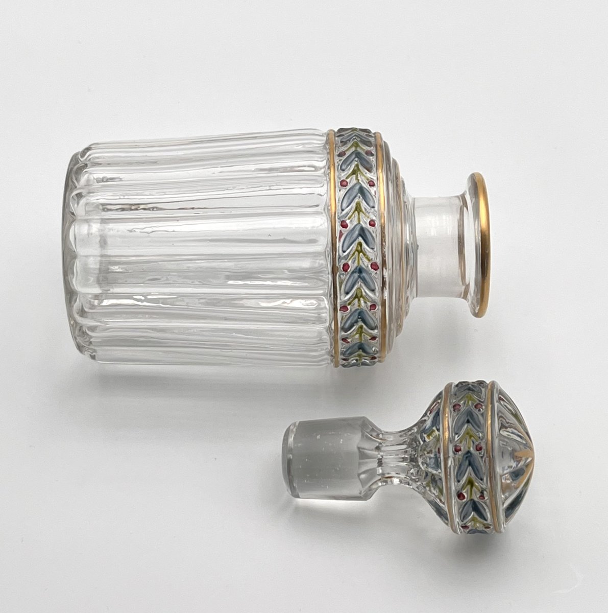 SAINT LOUIS - ancien flacon à parfum en cristal émaillé, modèle EMPIRE-photo-4