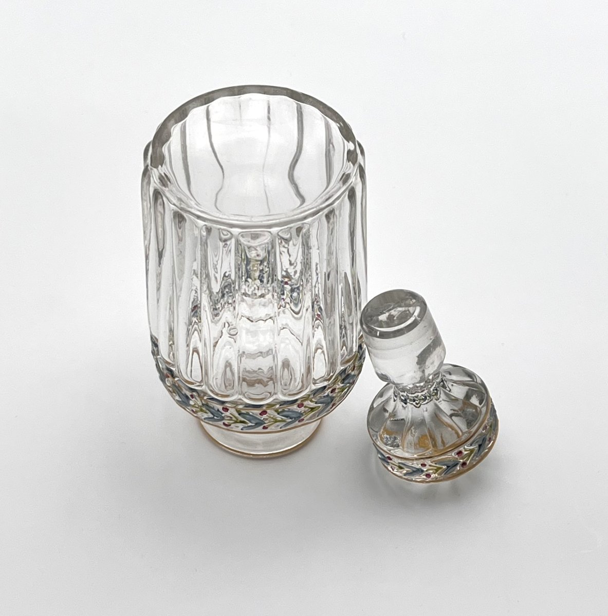 SAINT LOUIS - ancien flacon à parfum en cristal émaillé, modèle EMPIRE-photo-5