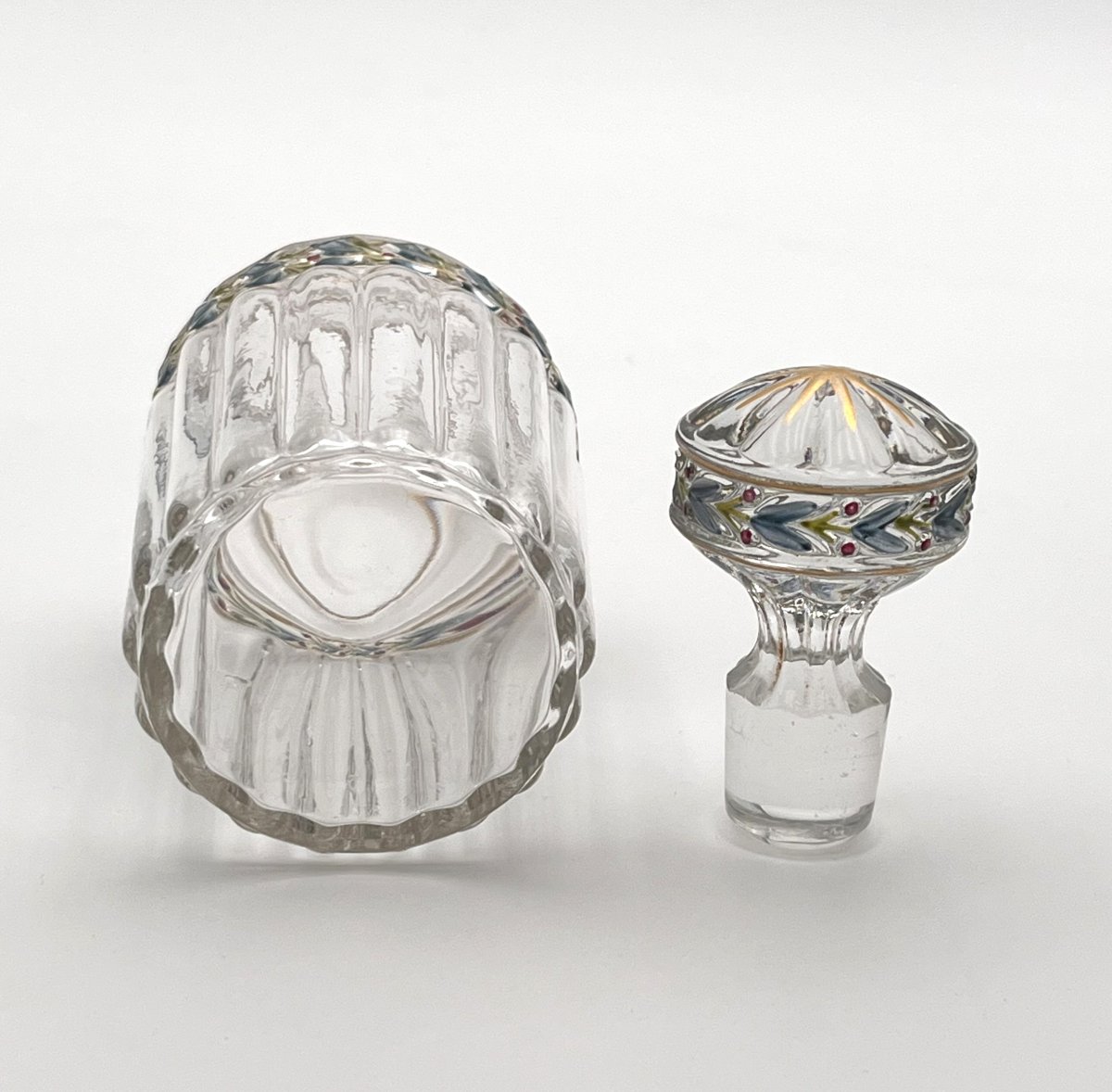 SAINT LOUIS - ancien flacon à parfum en cristal émaillé, modèle EMPIRE-photo-6