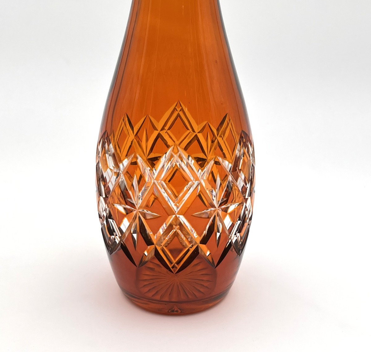 Baccarat - Superb Antique Cut Crystal Decanter With Orange Lining, 45 Cm-photo-1