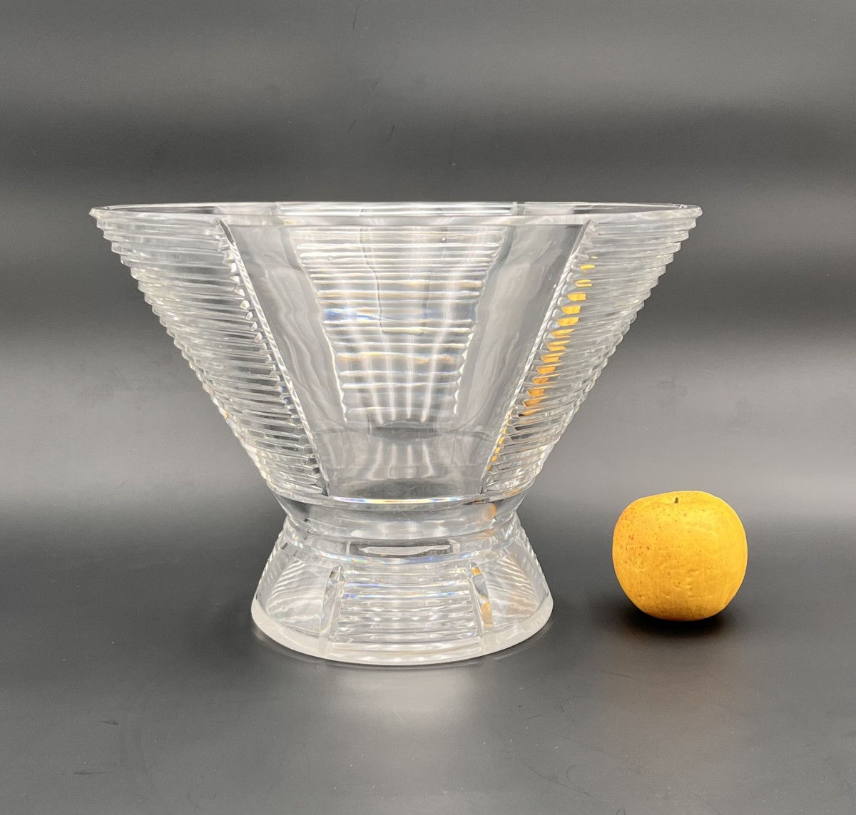 Baccarat - Large Period Art Deco Cut Crystal Vase, Stamped.-photo-2
