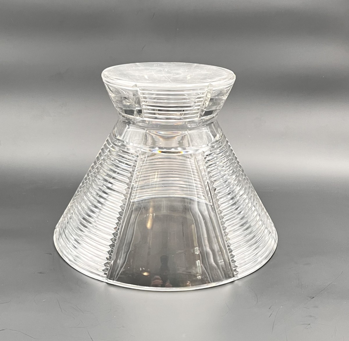 Baccarat - Large Period Art Deco Cut Crystal Vase, Stamped.-photo-3