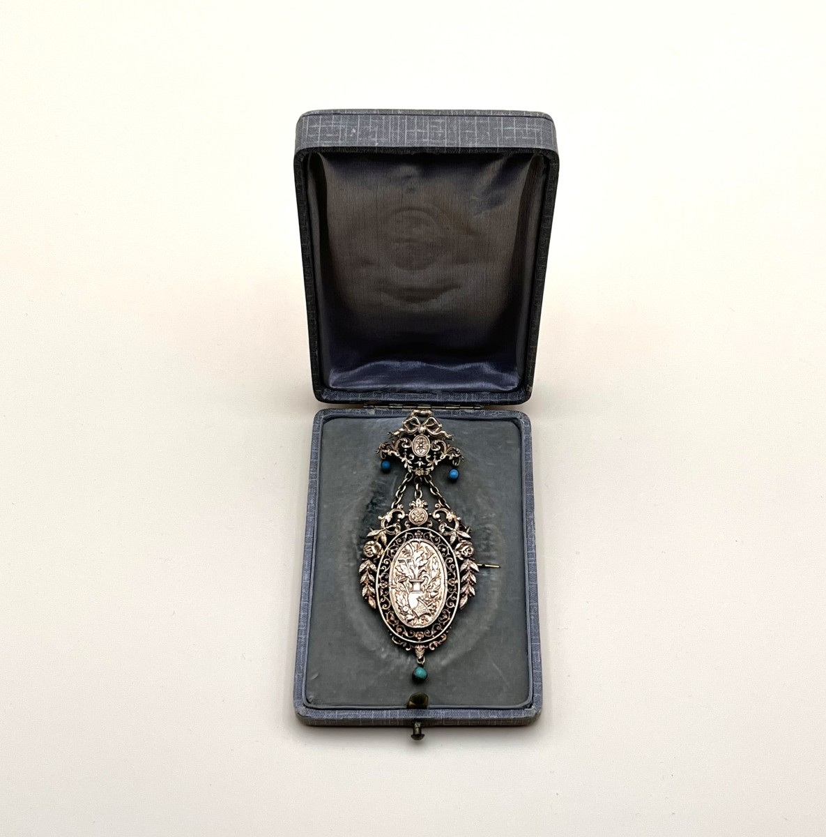 Antique Vermeil Sterling Silver Jewelry - Pendant Convertible Into A Brooch - 19th Century-photo-2