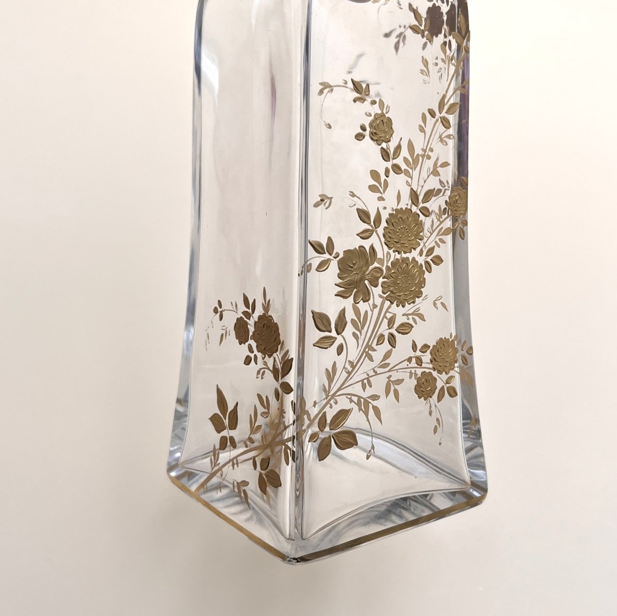 Baccarat - Antique Gold-enameled Crystal Liqueur Decanter-photo-1