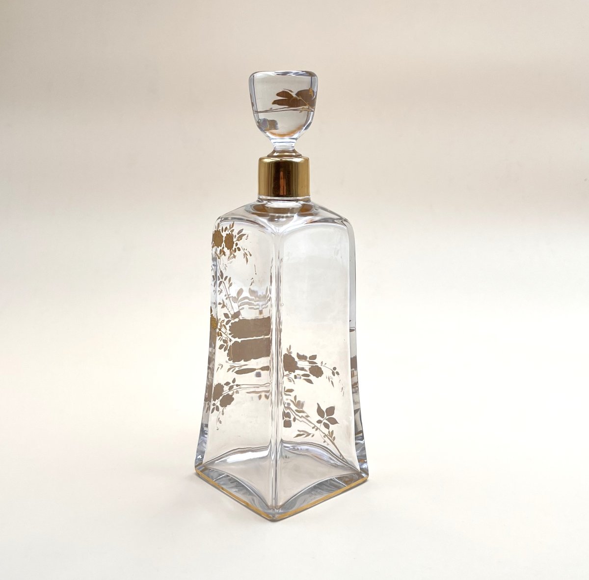 Baccarat - Antique Gold-enameled Crystal Liqueur Decanter-photo-2