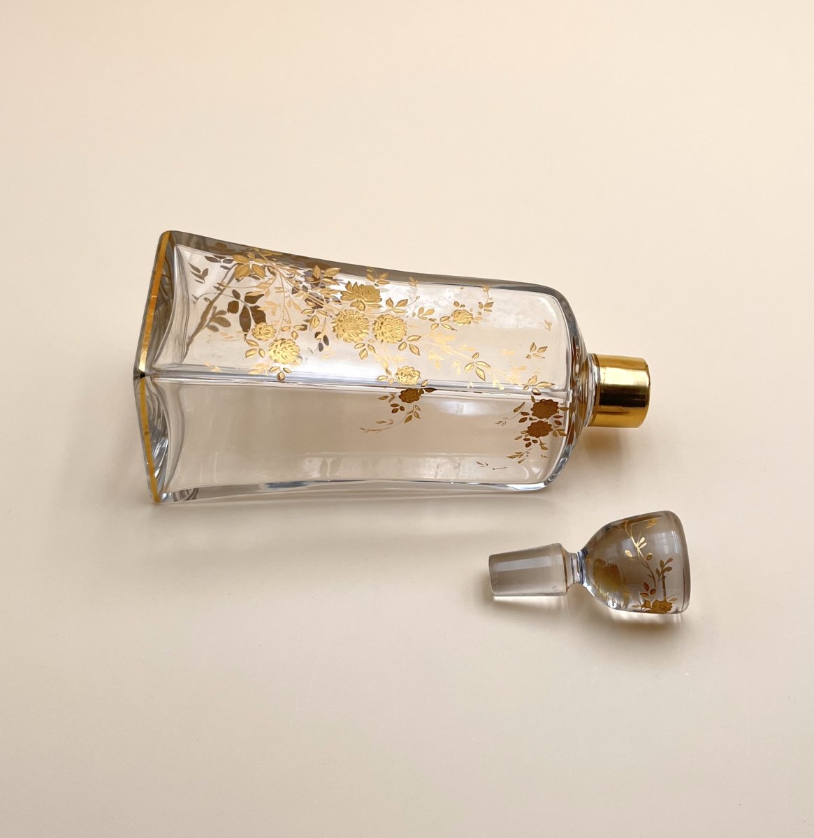 Baccarat - Antique Gold-enameled Crystal Liqueur Decanter-photo-4