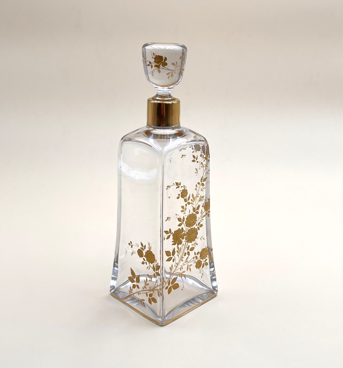 Baccarat - Antique Gold-enameled Crystal Liqueur Decanter