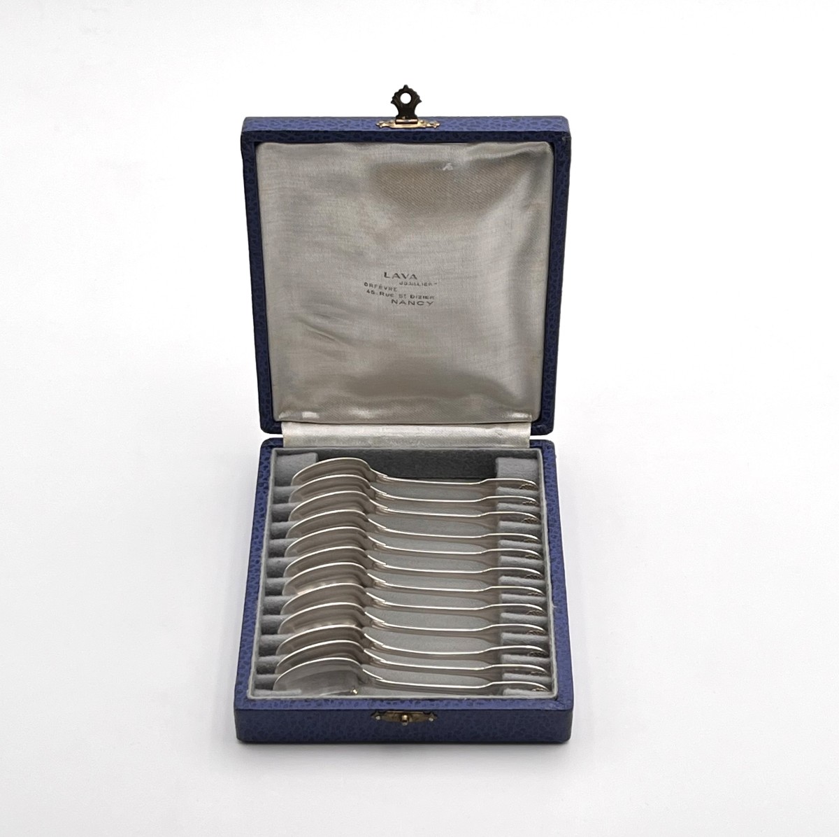 12 cuillères à moka / café expresso / verrines en argent massif MINERVE, modèle COQUILLE-photo-2