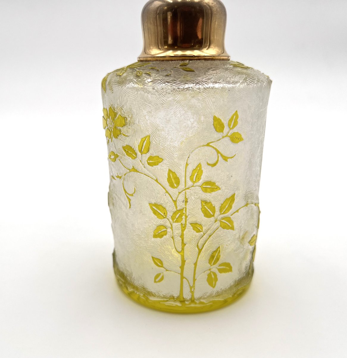 Baccarat - Antique Acid-etched Crystal Stilligoutte Perfume Bottle, Eglantier Model-photo-1