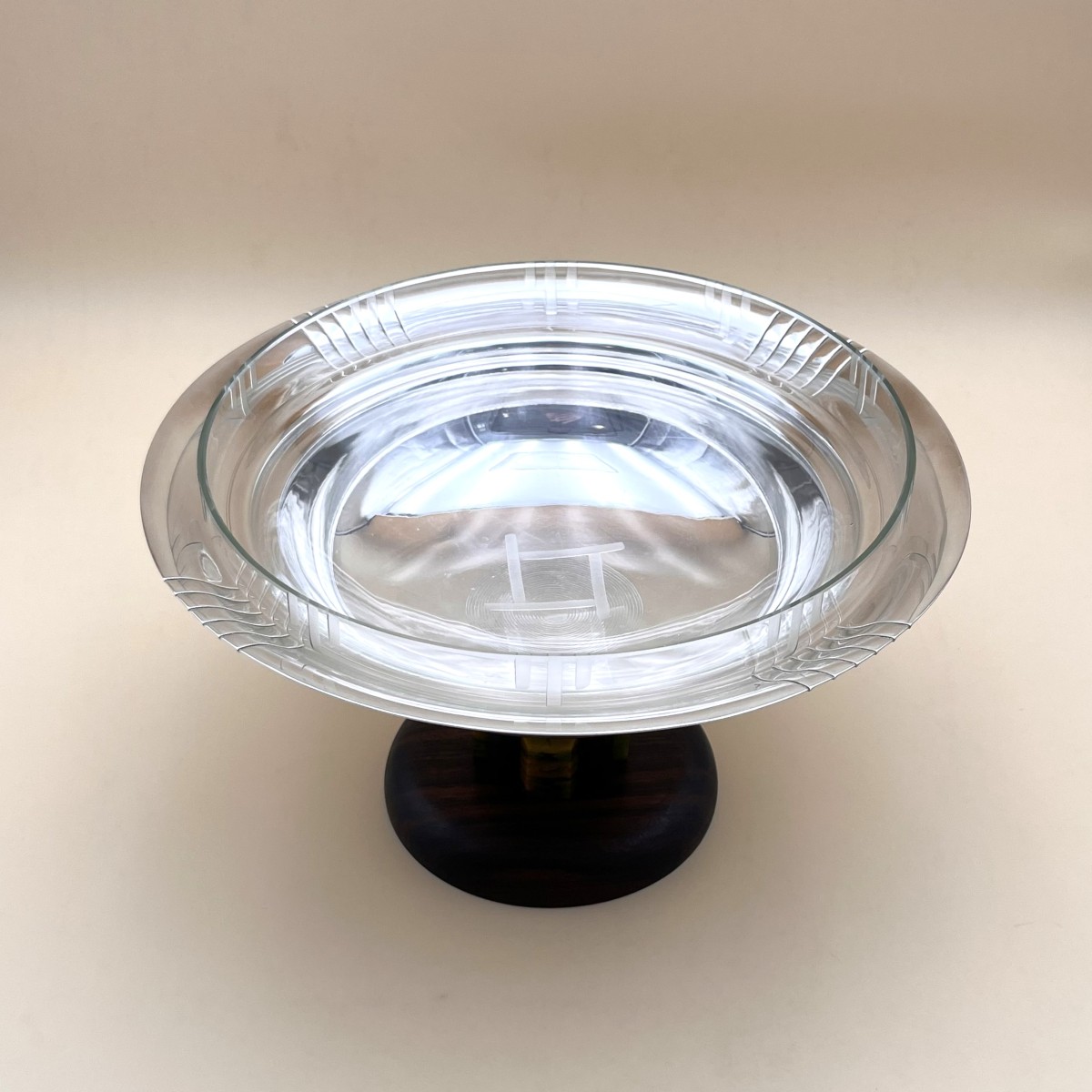Armand Frenais - Large Art Deco Silver-plated And Rosewood Bowl / Centerpiece-photo-4