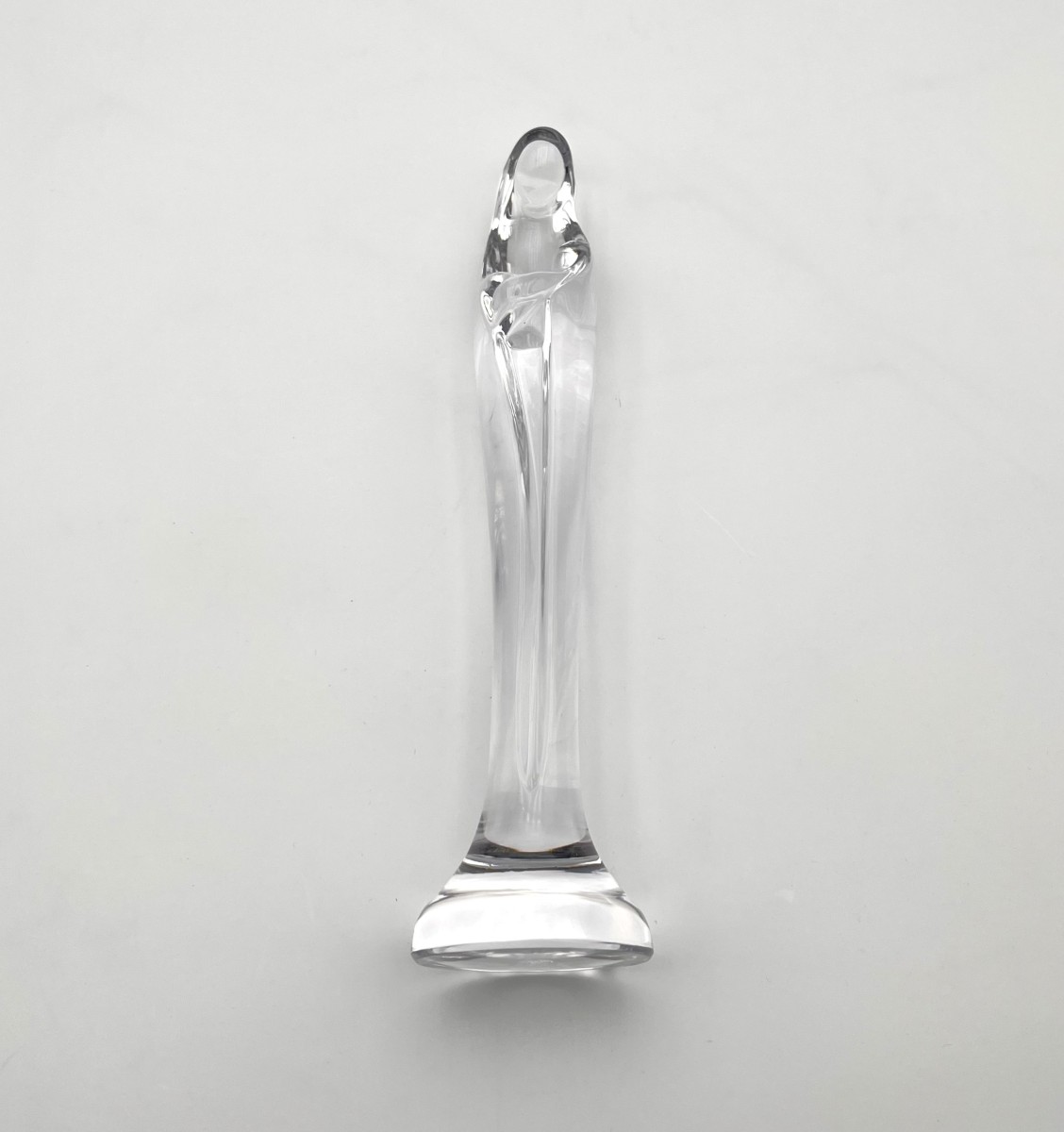 DAUM - sculpture / statue de la Vierge à l'enfant en cristal signé 28 cm-photo-4