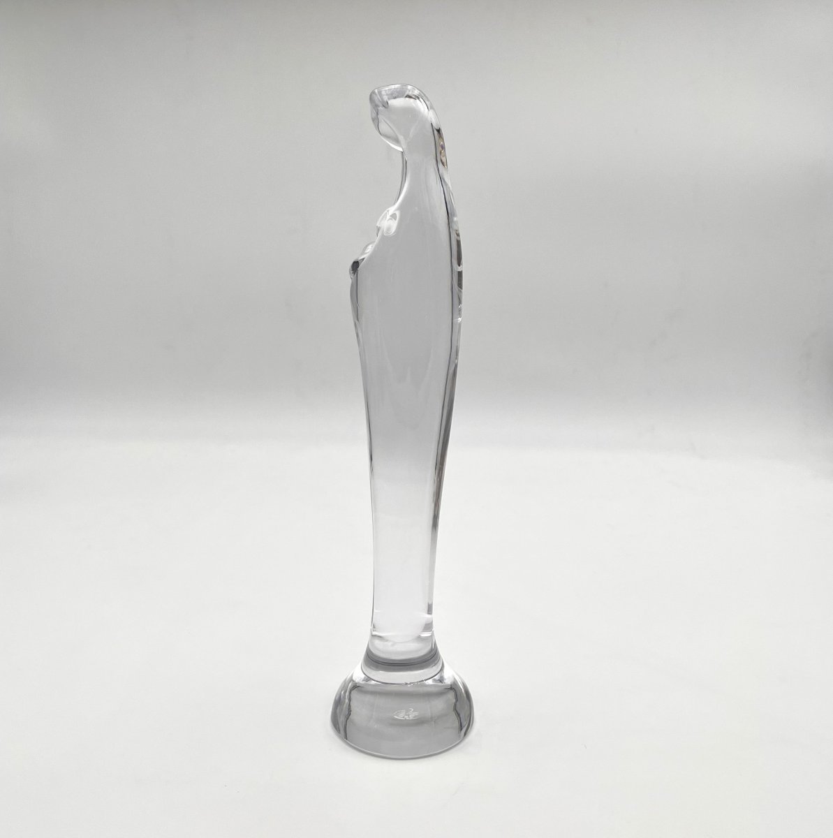DAUM - sculpture / statue de la Vierge à l'enfant en cristal signé 28 cm-photo-2