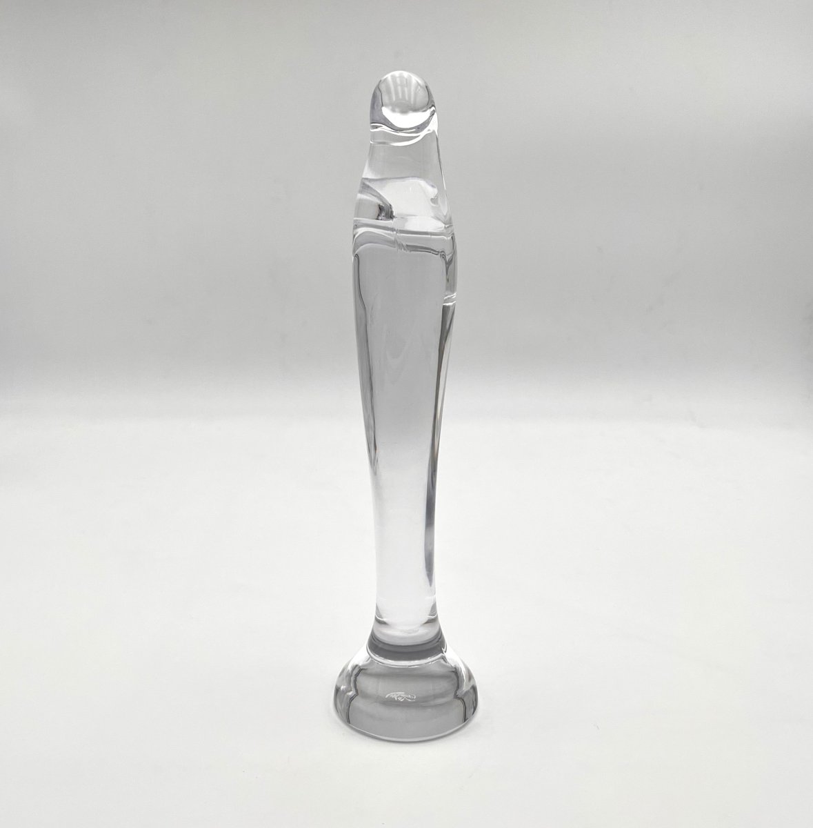 DAUM - sculpture / statue de la Vierge à l'enfant en cristal signé 28 cm-photo-3