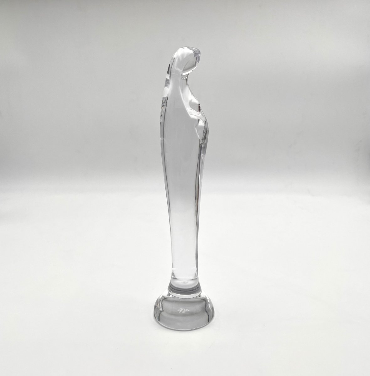 DAUM - sculpture / statue de la Vierge à l'enfant en cristal signé 28 cm-photo-4