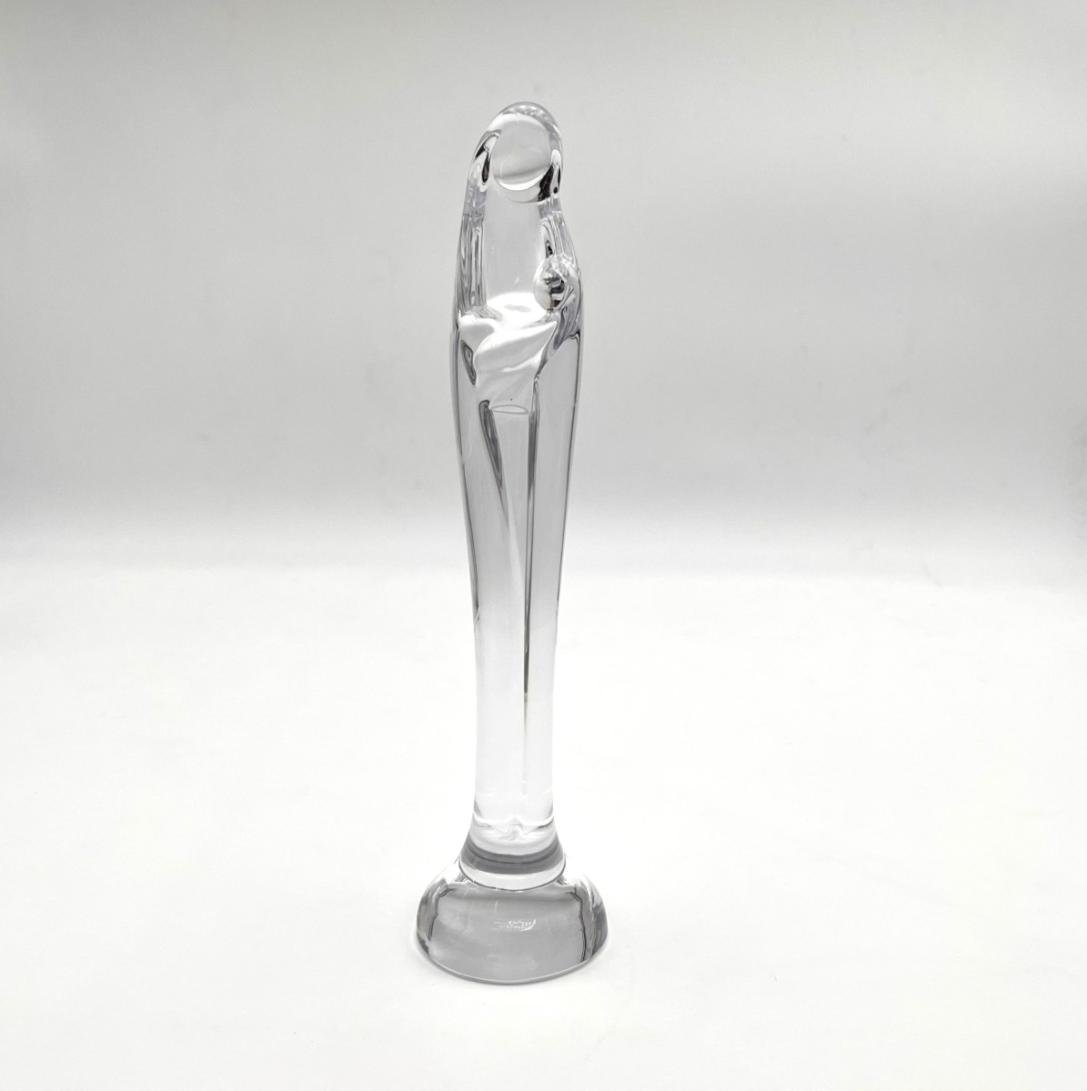DAUM - sculpture / statue de la Vierge à l'enfant en cristal signé 28 cm