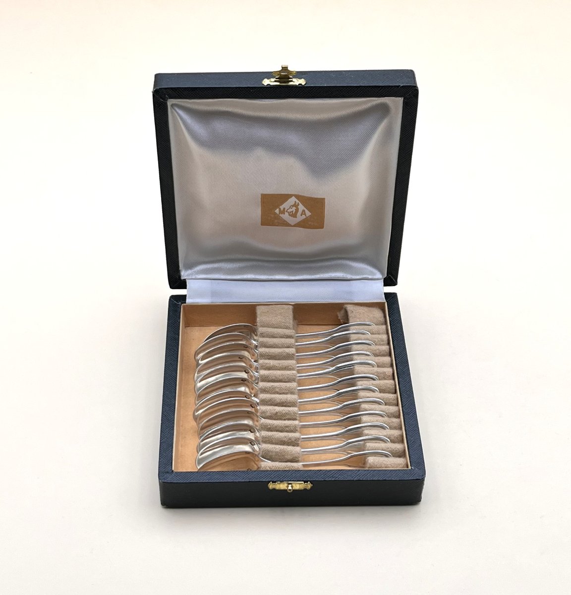 Henin & Cie - 12 Solid Silver Minerve 10.5 Cm Moka / Espresso / Verrine Spoons-photo-2