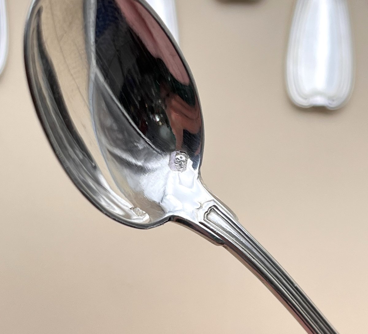 Henin & Cie - 12 Solid Silver Minerve 10.5 Cm Moka / Espresso / Verrine Spoons-photo-3