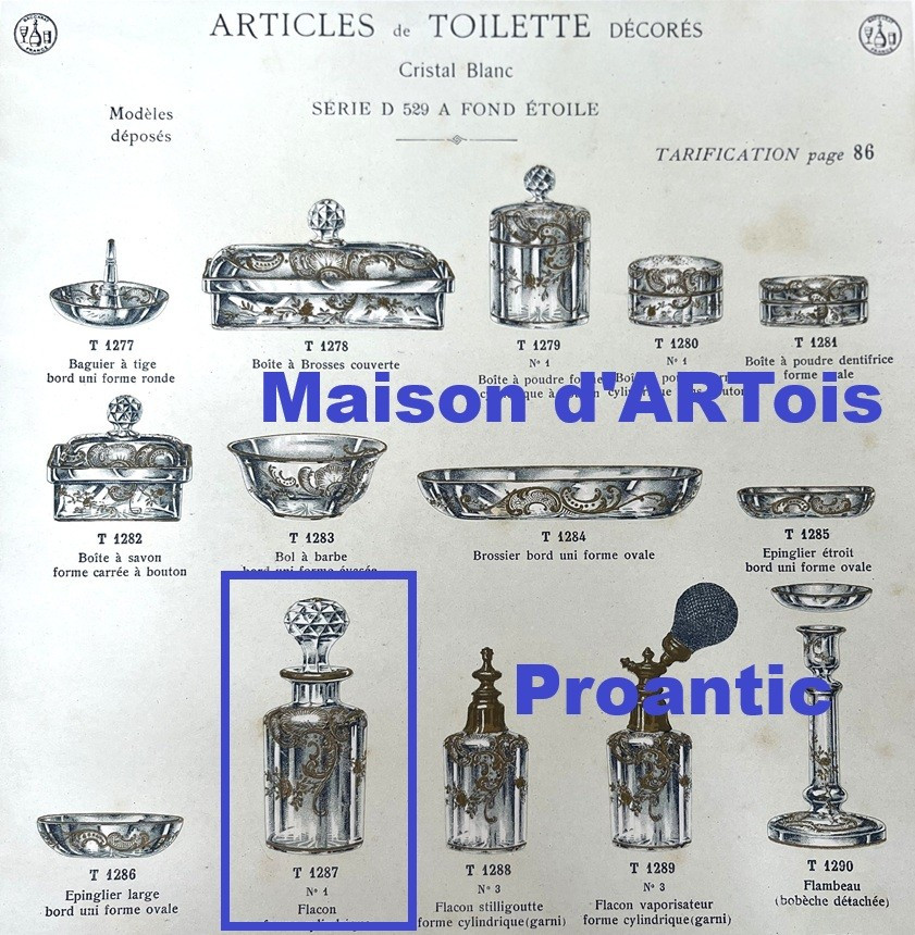 Baccarat - Antique Gold Enamelled Crystal Perfume Bottle 16 Cm-photo-2