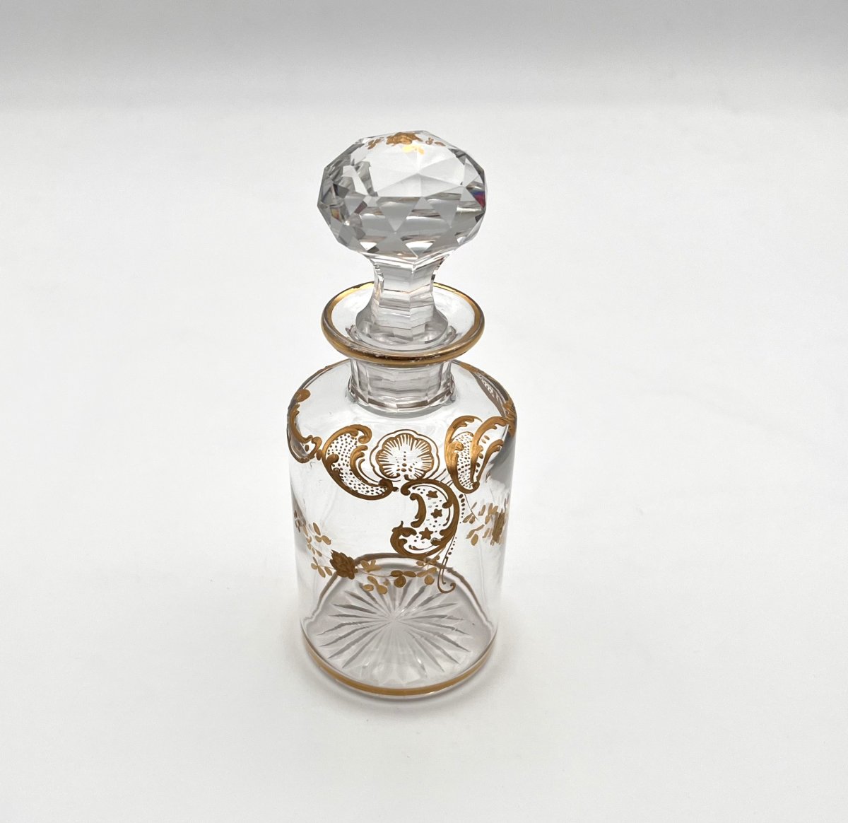 Baccarat - Antique Gold Enamelled Crystal Perfume Bottle 16 Cm-photo-3