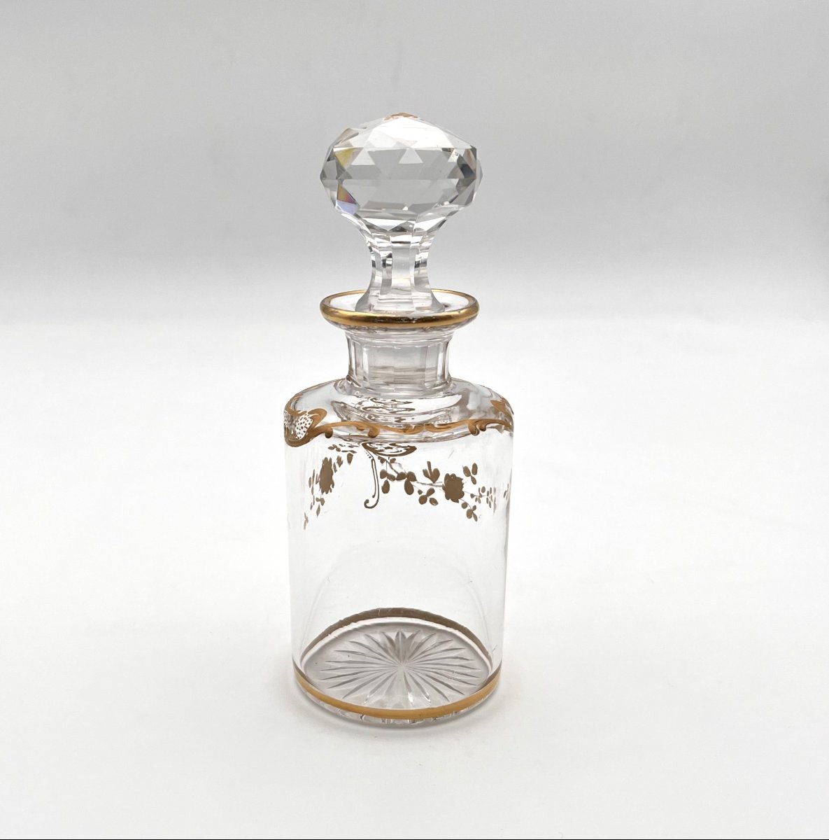 Baccarat - Antique Gold Enamelled Crystal Perfume Bottle 16 Cm-photo-2