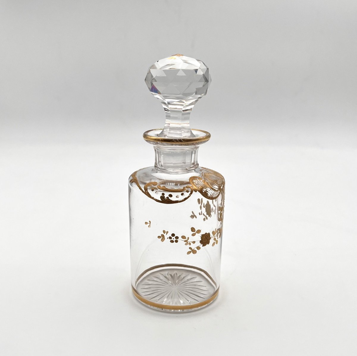 Baccarat - Antique Gold Enamelled Crystal Perfume Bottle 16 Cm-photo-3