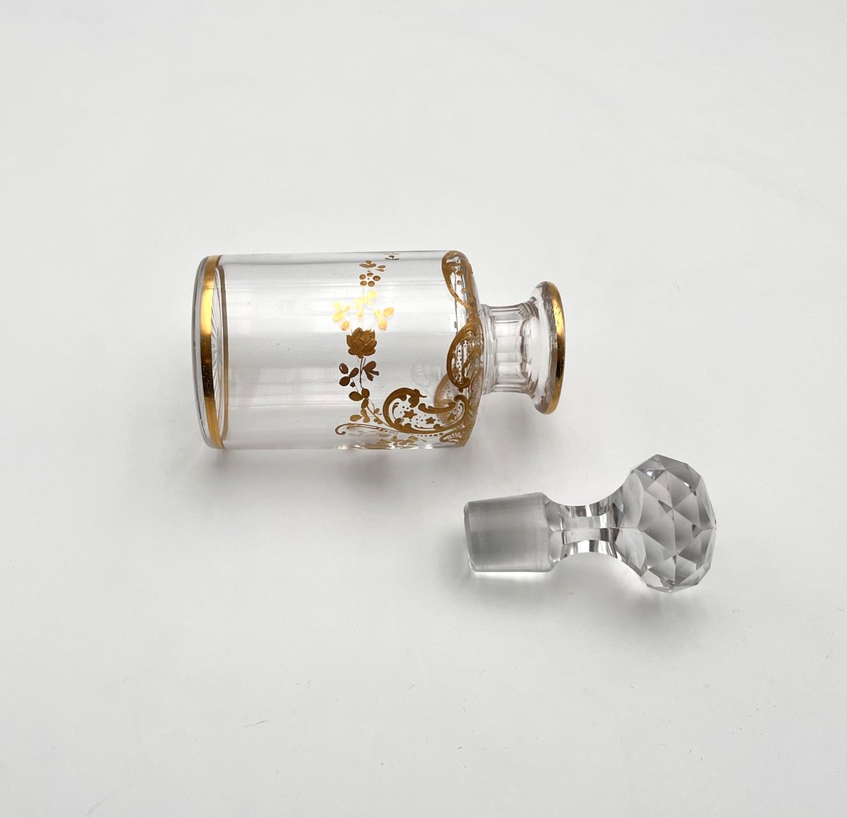 Baccarat - Antique Gold Enamelled Crystal Perfume Bottle 16 Cm-photo-6