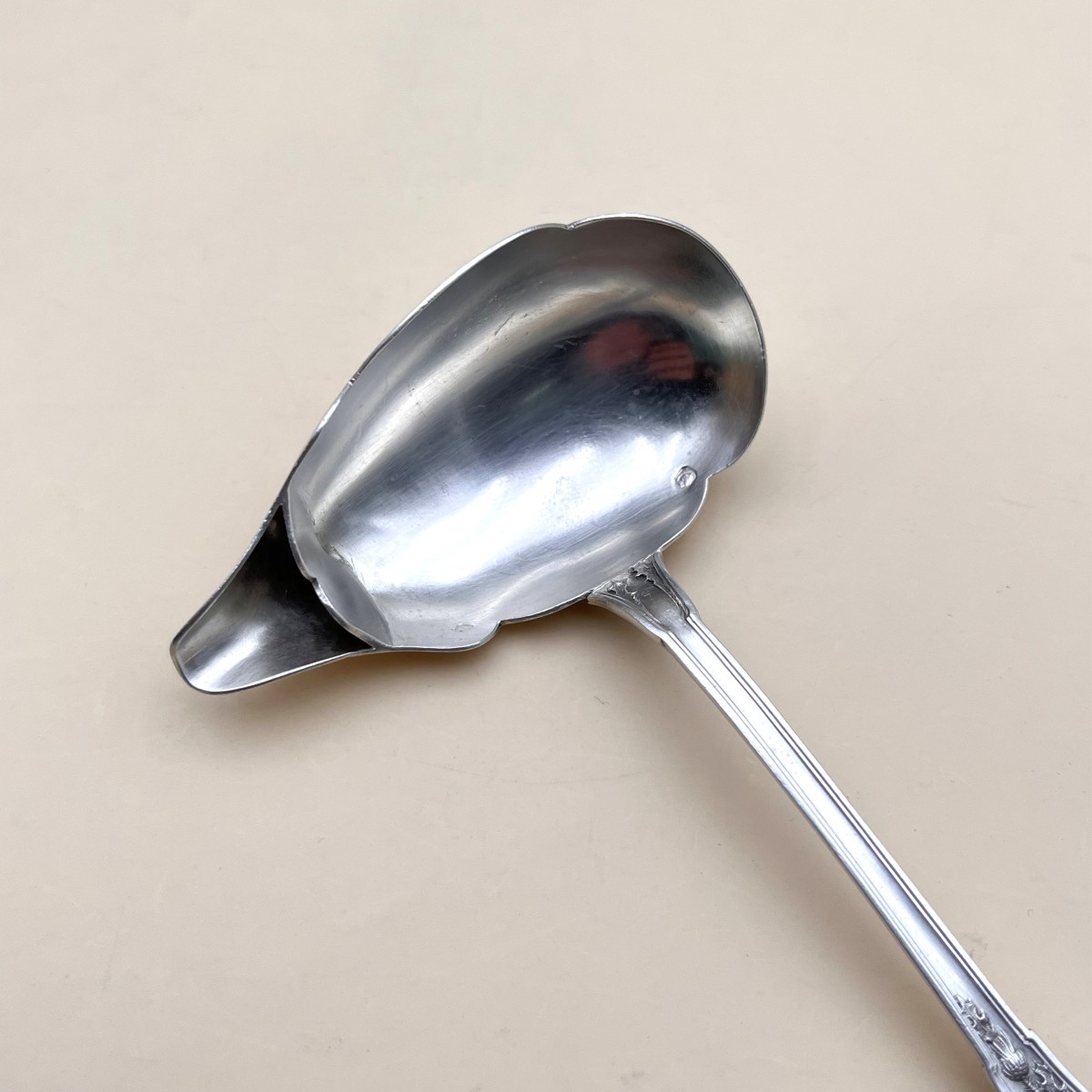 Gabert & Conreau - Art Nouveau Sauce Ladle In Solid Minerve Silver, Chardons Model-photo-3