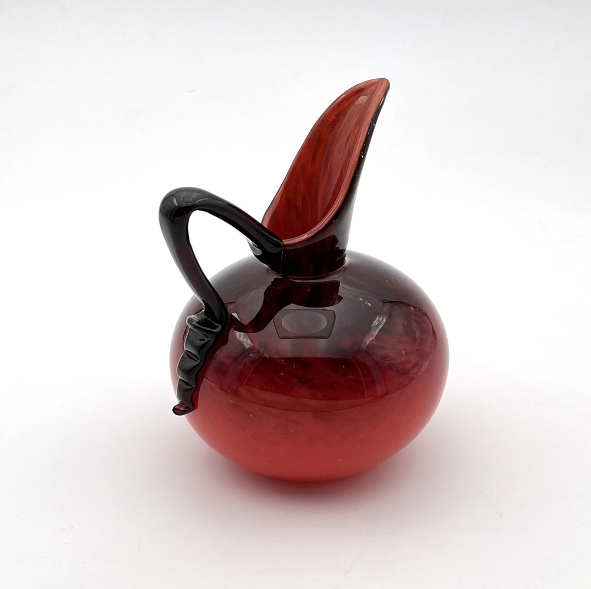 CHARLES SCHNEIDER / LE VERRE FRANÇAIS - pichet en verre marmoréen signé - époque ART DECO-photo-4