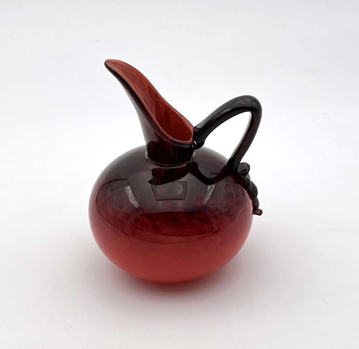 CHARLES SCHNEIDER / LE VERRE FRANÇAIS - pichet en verre marmoréen signé - époque ART DECO