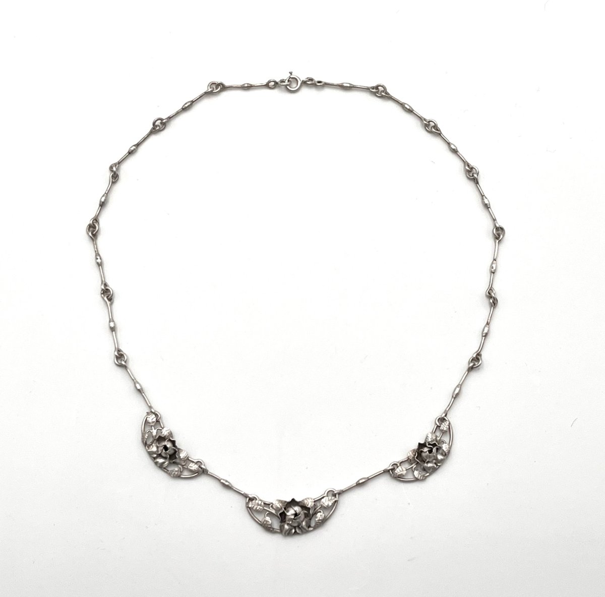 JULES DEON - collier en argent massif d'époque ART DECO - bijoux ancien-photo-2