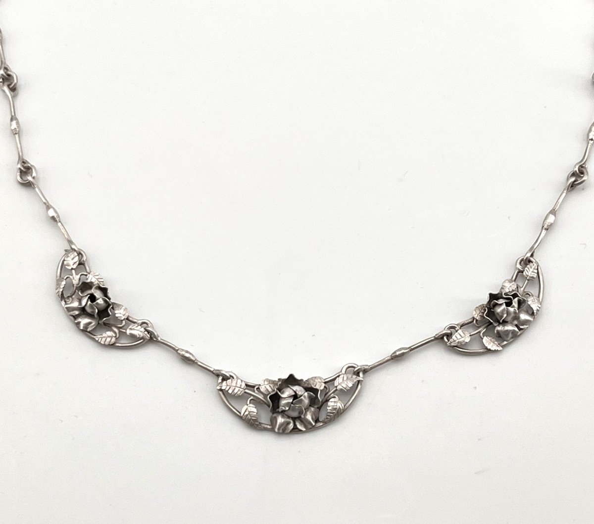 JULES DEON - collier en argent massif d'époque ART DECO - bijoux ancien-photo-4
