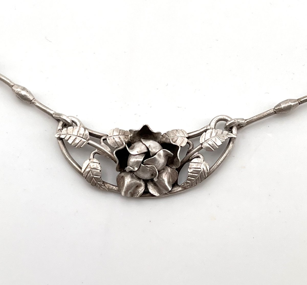 JULES DEON - collier en argent massif d'époque ART DECO - bijoux ancien-photo-5