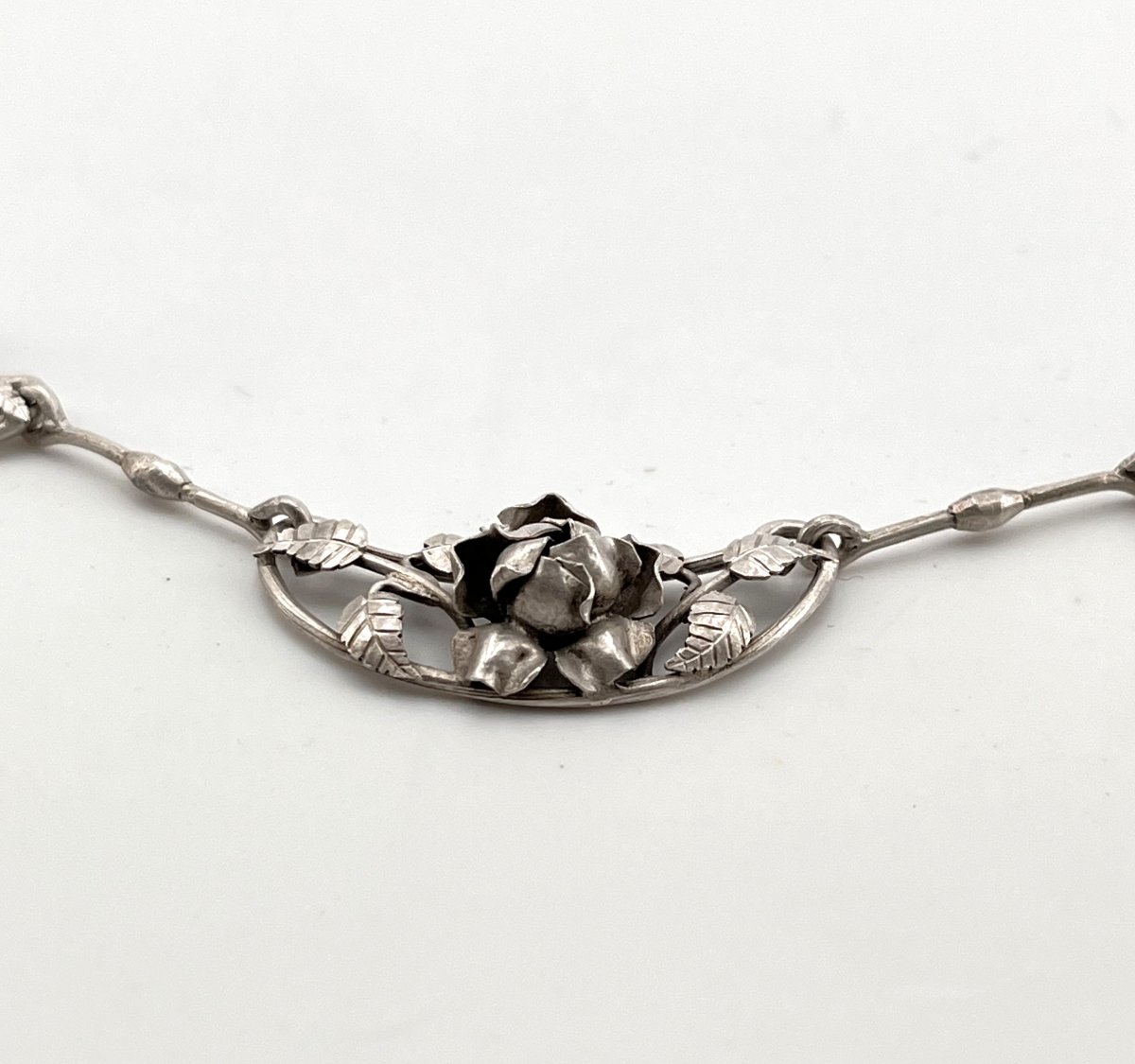 JULES DEON - collier en argent massif d'époque ART DECO - bijoux ancien-photo-6