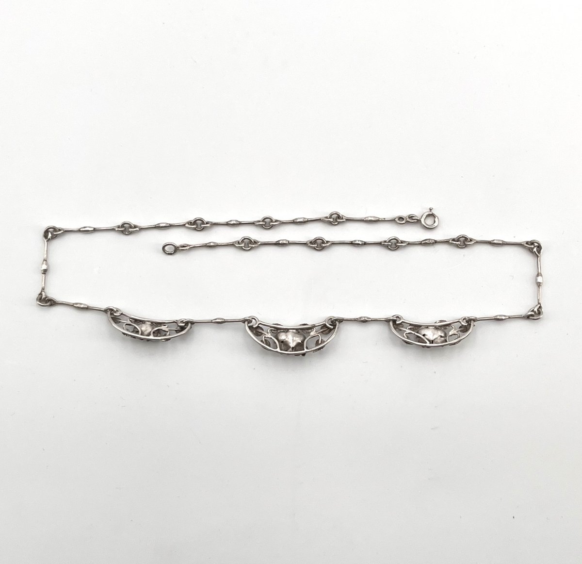 JULES DEON - collier en argent massif d'époque ART DECO - bijoux ancien-photo-7