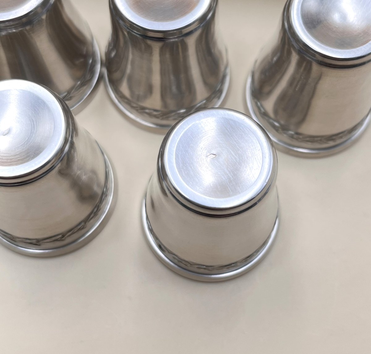 Set Of 12 Solid Silver Liqueur Glasses, Hallmarked Minerve-photo-3