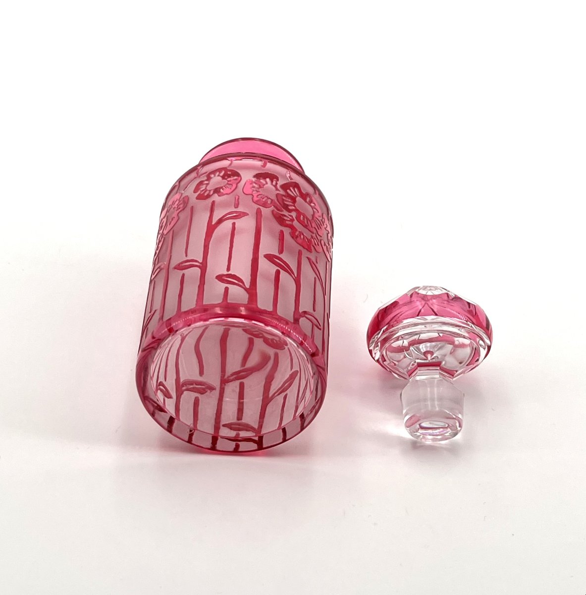 Cristalleries De Nancy - Art Deco Period Perfume Bottle In Acid-etched Crystal-photo-6